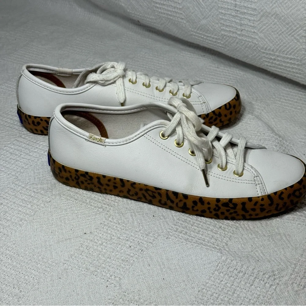 Keds Womens Kickstart Foxing Leopard Sneakers Shoes Casual - Brown, White Size 7